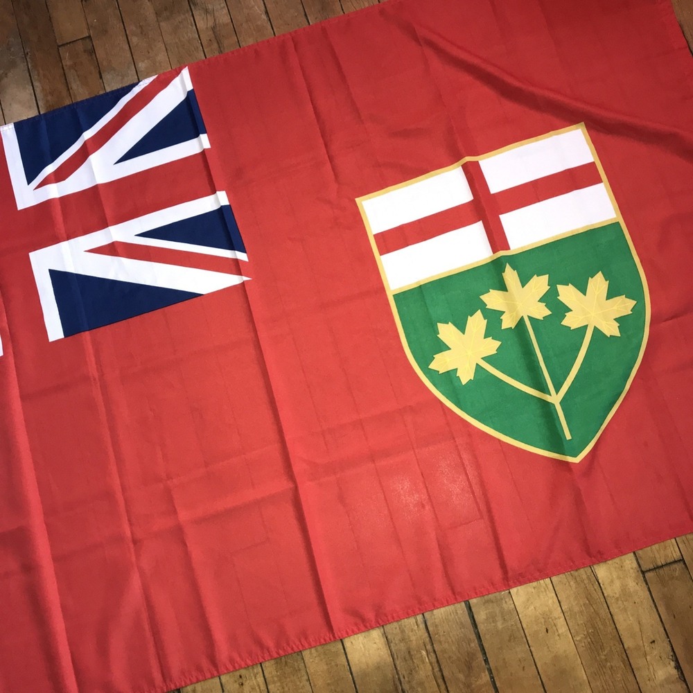 Ontario Provincial Canadian Flag 3x5‎ Nylon Grommets